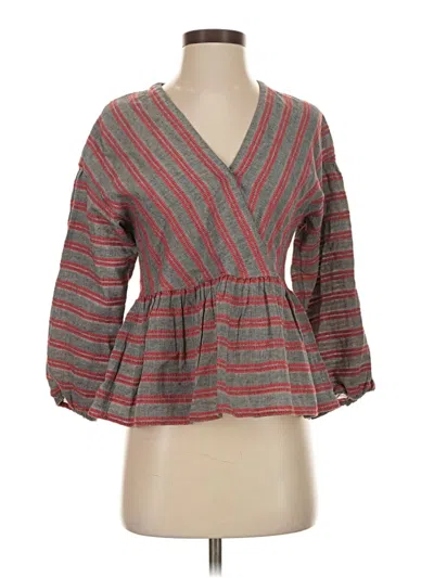 Pre-owned Madewell 3/4 Sleeve Blouse In Gray