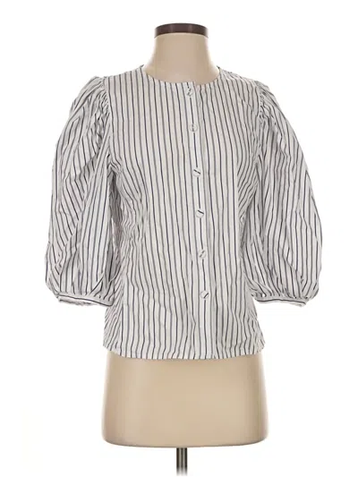 Pre-owned Madewell 3/4 Sleeve Blouse In Gray
