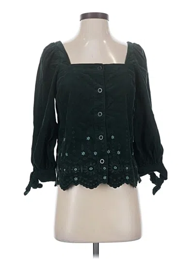 Pre-owned Madewell 3/4 Sleeve Blouse In Green
