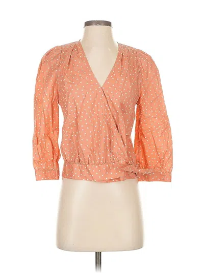 Pre-owned Madewell 3/4 Sleeve Blouse In Orange
