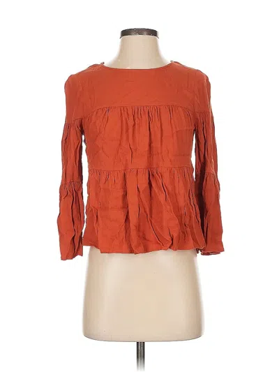Pre-owned Madewell 3/4 Sleeve Blouse In Orange
