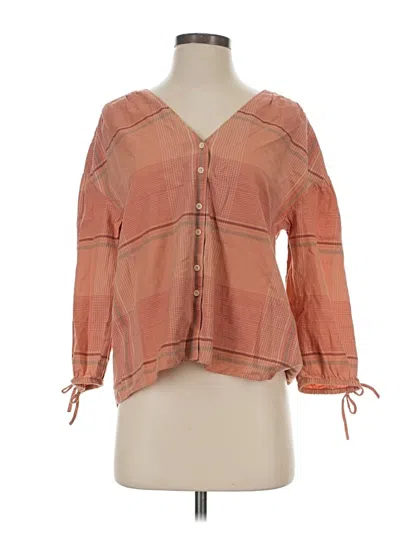 Pre-owned Madewell 3/4 Sleeve Blouse In Orange