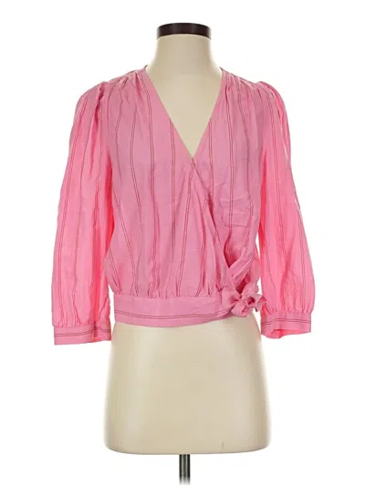 Pre-owned Madewell 3/4 Sleeve Blouse In Pink