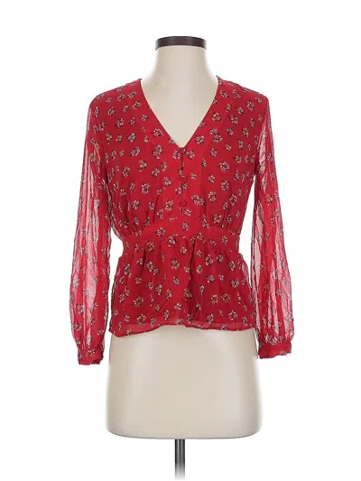 Pre-owned Madewell 3/4 Sleeve Blouse In Red