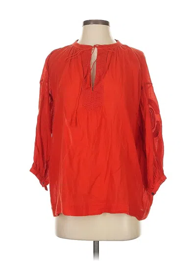 Pre-owned Madewell 3/4 Sleeve Blouse In Red
