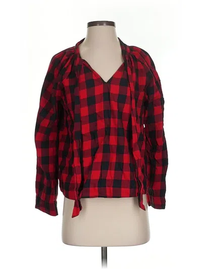 Pre-owned Madewell 3/4 Sleeve Blouse In Red