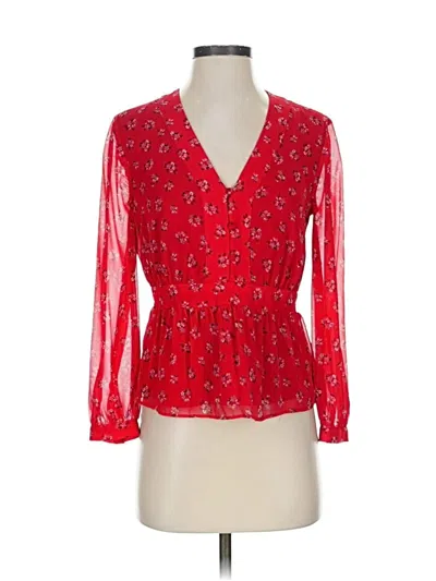 Pre-owned Madewell 3/4 Sleeve Blouse In Red