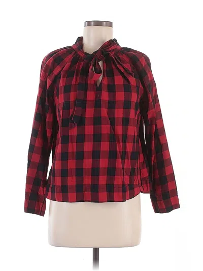 Pre-owned Madewell 3/4 Sleeve Blouse In Red