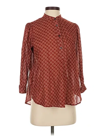 Pre-owned Madewell 3/4 Sleeve Blouse In Red