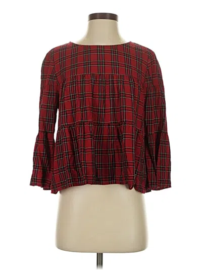 Pre-owned Madewell 3/4 Sleeve Blouse In Red