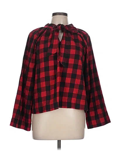 Pre-owned Madewell 3/4 Sleeve Blouse In Red