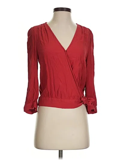 Pre-owned Madewell 3/4 Sleeve Blouse In Red