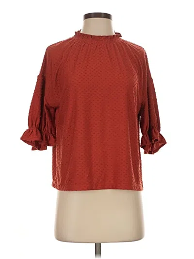Pre-owned Madewell 3/4 Sleeve Blouse In Red