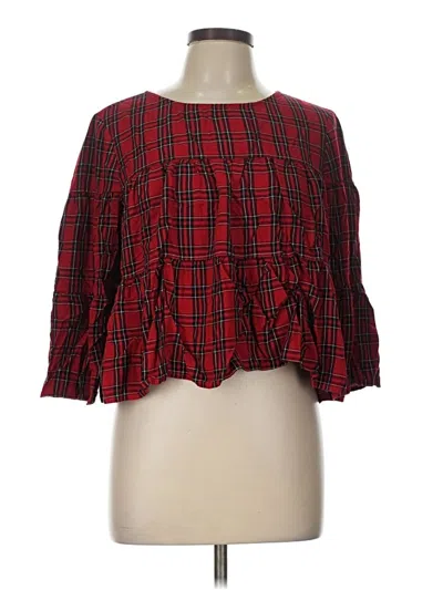 Pre-owned Madewell 3/4 Sleeve Blouse In Red