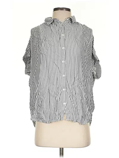 Pre-owned Madewell 3/4 Sleeve Blouse In Silver