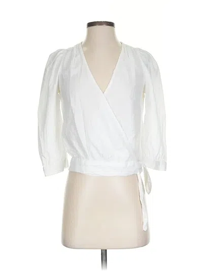 Pre-owned Madewell 3/4 Sleeve Blouse In White