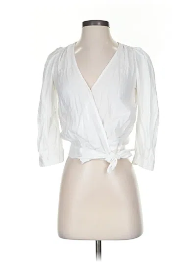Pre-owned Madewell 3/4 Sleeve Blouse In White