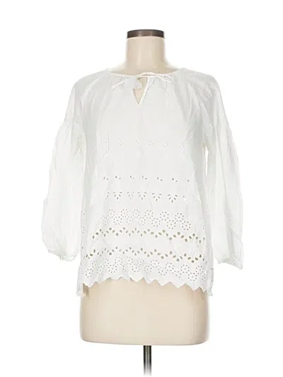 Pre-owned Madewell 3/4 Sleeve Blouse In White