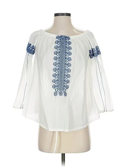 Pre-owned Madewell 3/4 Sleeve Blouse In White