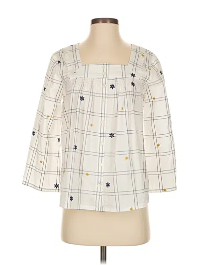 Pre-owned Madewell 3/4 Sleeve Blouse In White