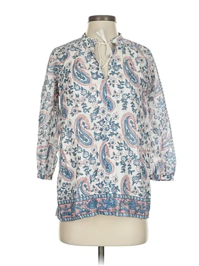 Pre-owned Madewell 3/4 Sleeve Blouse In White