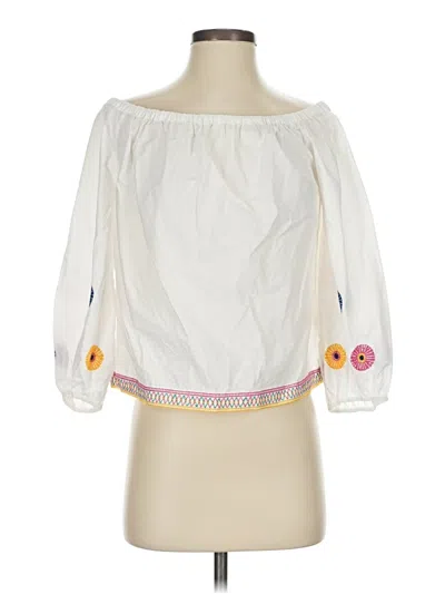 Pre-owned Madewell 3/4 Sleeve Blouse In White