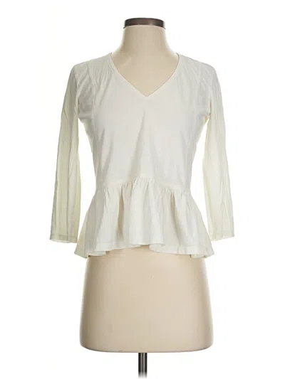 Pre-owned Madewell 3/4 Sleeve Blouse In White