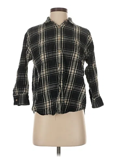 Pre-owned Madewell 3/4 Sleeve Button Down Shirt In Black