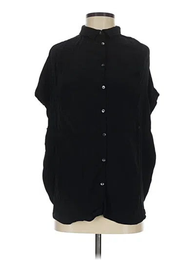Pre-owned Madewell 3/4 Sleeve Button Down Shirt In Black