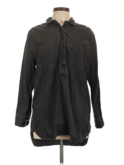 Pre-owned Madewell 3/4 Sleeve Button Down Shirt In Black