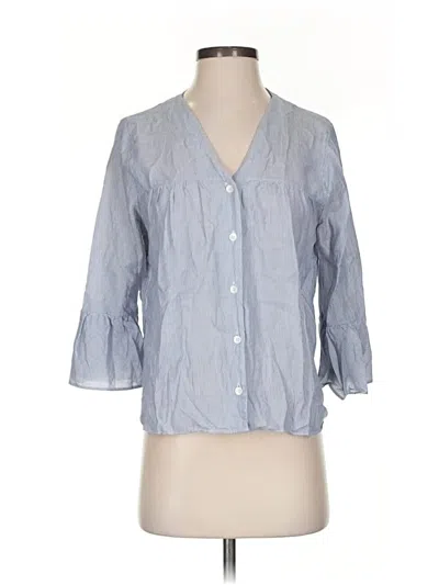 Pre-owned Madewell 3/4 Sleeve Button Down Shirt In Blue