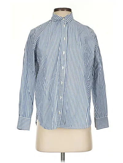 Pre-owned Madewell 3/4 Sleeve Button Down Shirt In Blue