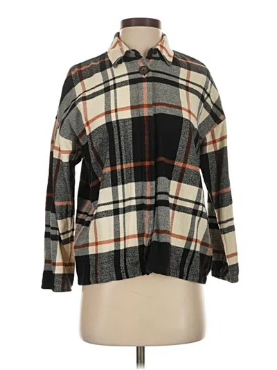 Pre-owned Madewell 3/4 Sleeve Button Down Shirt In Brown