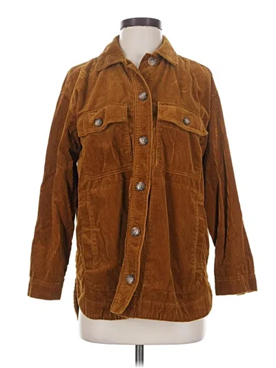 Pre-owned Madewell 3/4 Sleeve Button Down Shirt In Brown