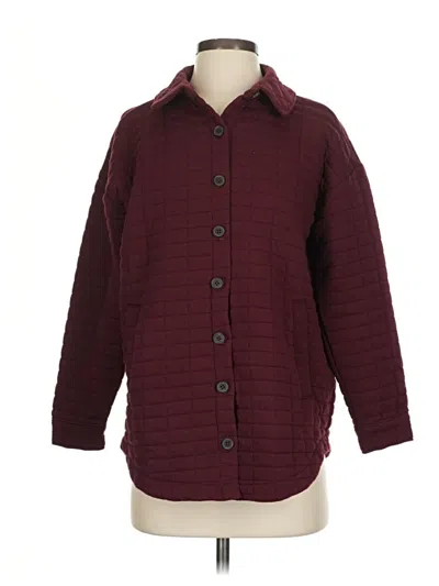 Pre-owned Madewell 3/4 Sleeve Button Down Shirt In Burgundy