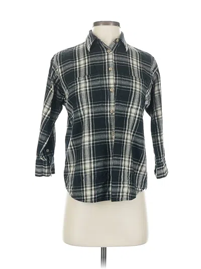 Pre-owned Madewell 3/4 Sleeve Button Down Shirt In Gray