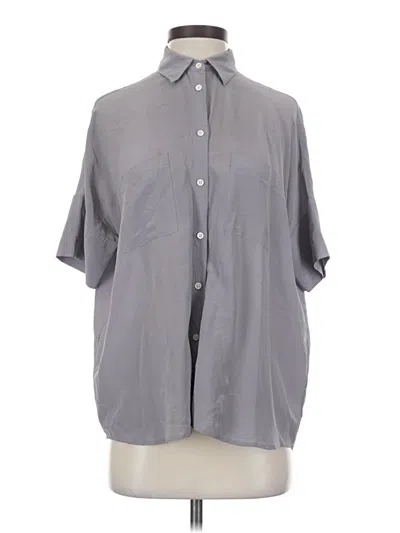 Pre-owned Madewell 3/4 Sleeve Button Down Shirt In Gray