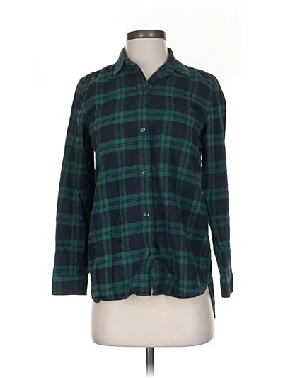 Pre-owned Madewell 3/4 Sleeve Button Down Shirt In Green