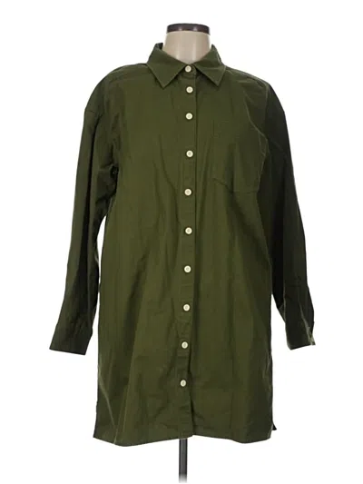 Pre-owned Madewell 3/4 Sleeve Button Down Shirt In Green