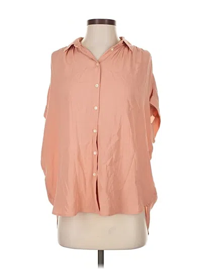 Pre-owned Madewell 3/4 Sleeve Button Down Shirt In Orange