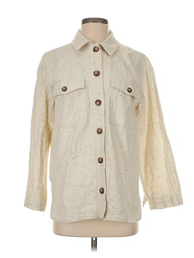 Pre-owned Madewell 3/4 Sleeve Button Down Shirt In White