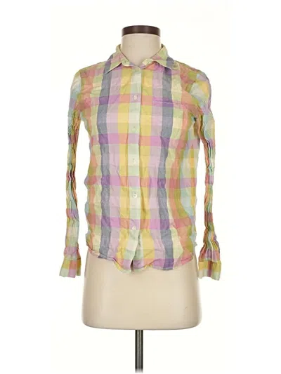 Pre-owned Madewell 3/4 Sleeve Button Down Shirt In Yellow