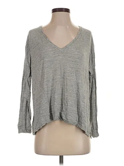 Pre-owned Madewell 3/4 Sleeve Top Gray V-neck Tops