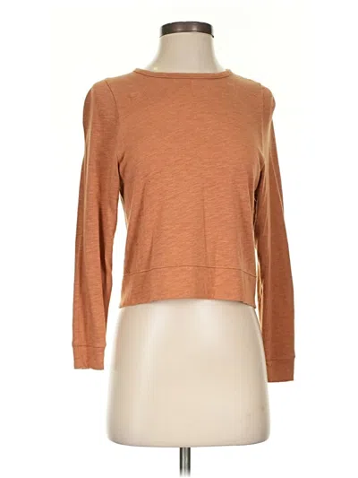 Pre-owned Madewell 3/4 Sleeve T-shirt In Brown