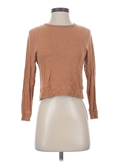 Pre-owned Madewell 3/4 Sleeve T-shirt In Brown