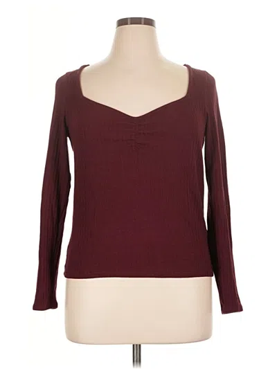 Pre-owned Madewell 3/4 Sleeve T-shirt In Burgundy