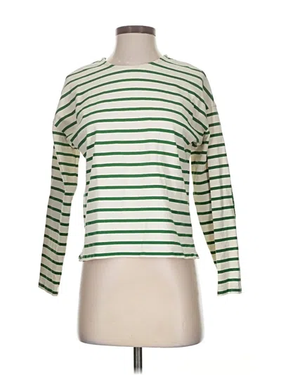 Pre-owned Madewell 3/4 Sleeve T-shirt In Green