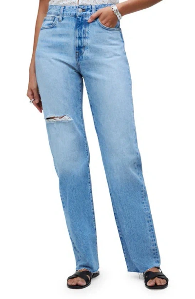 Madewell '90s Ripped Straight Leg Jeans In Revoir Wash