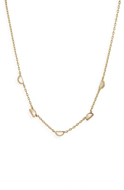 Madewell Abstract Mother-of-pearl Station Necklace In Vintage Gold
