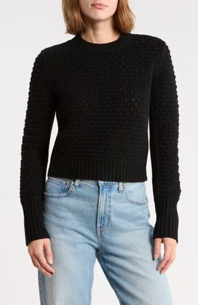 Madewell Agatha Open Knit Sweater In Black